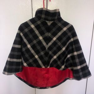 Reversible black & white stripes or ruby red cape